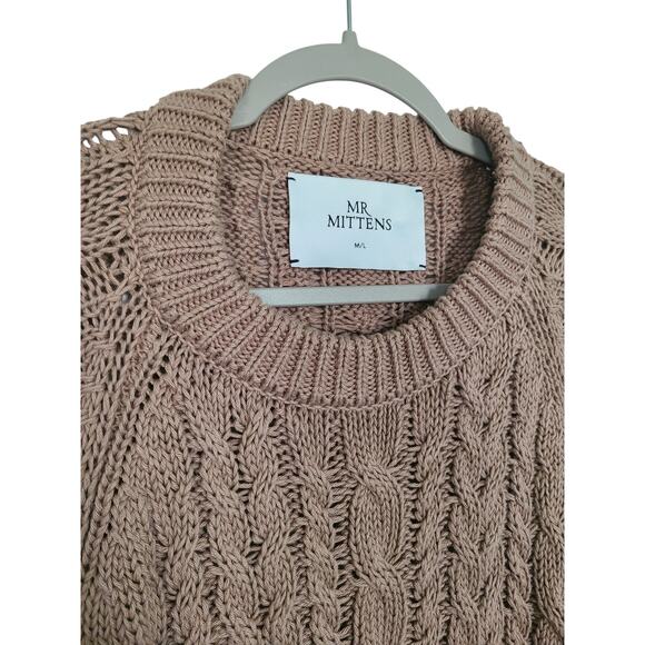 MR MITTENS Chunky Cable Jumper in Almond Size M/L NWT - Picture 5 of 9